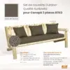 Set coussins Sunbrella 3 places Taupe