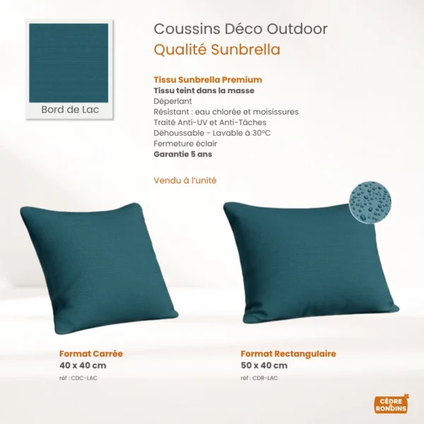 Coussin Déco Carrée Rectangulaire Sunbrella Charron
