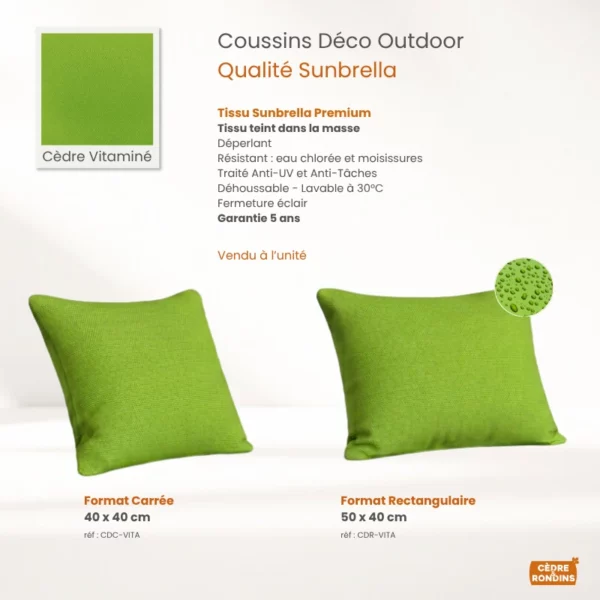 Coussin Déco Carrée Rectangulaire Sunbrella Macao
