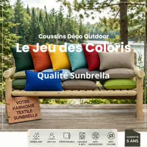 Coussins Déco Sunbrella 10 coloris 2 formats