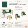 Set coussins Sunbrella Rainforest Salons S1, S1H, Québec