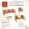 Set coussins Sunbrella Paprika Salon S5