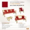 Set coussins Sunbrella Rouge Salon S5
