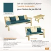 coussins outdoor vert canard salon S4 PK-S4-LAC