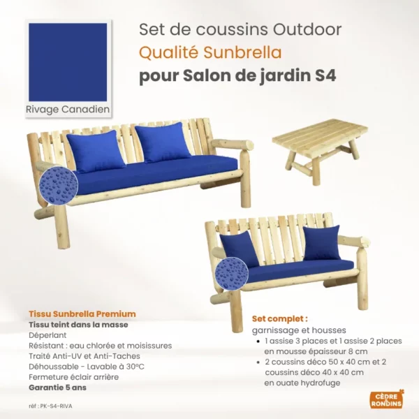 coussins outdoor bleu salon S4 PK-S4-RIVA