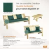 coussins outdoor vert salon S4 PK-S4-VERT