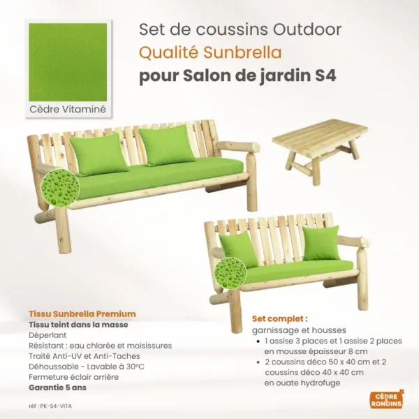 coussins outdoor vert anis salon S4 PK-S4-VITA