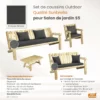 coussins outdoor anthracite salon S5 PK-S5-ECLIP