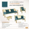 coussins outdoor vert canard salon S5 PK-S5-LAC
