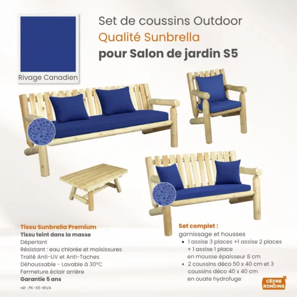 coussins outdoor bleu salon S5 PK-S5-RIVA