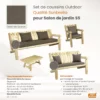 coussins outdoor taupe salon S5 PK-S5-TAU