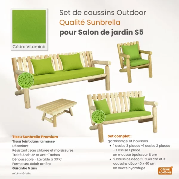 coussins outdoor vert anis salon S5 PK-S5-VITA